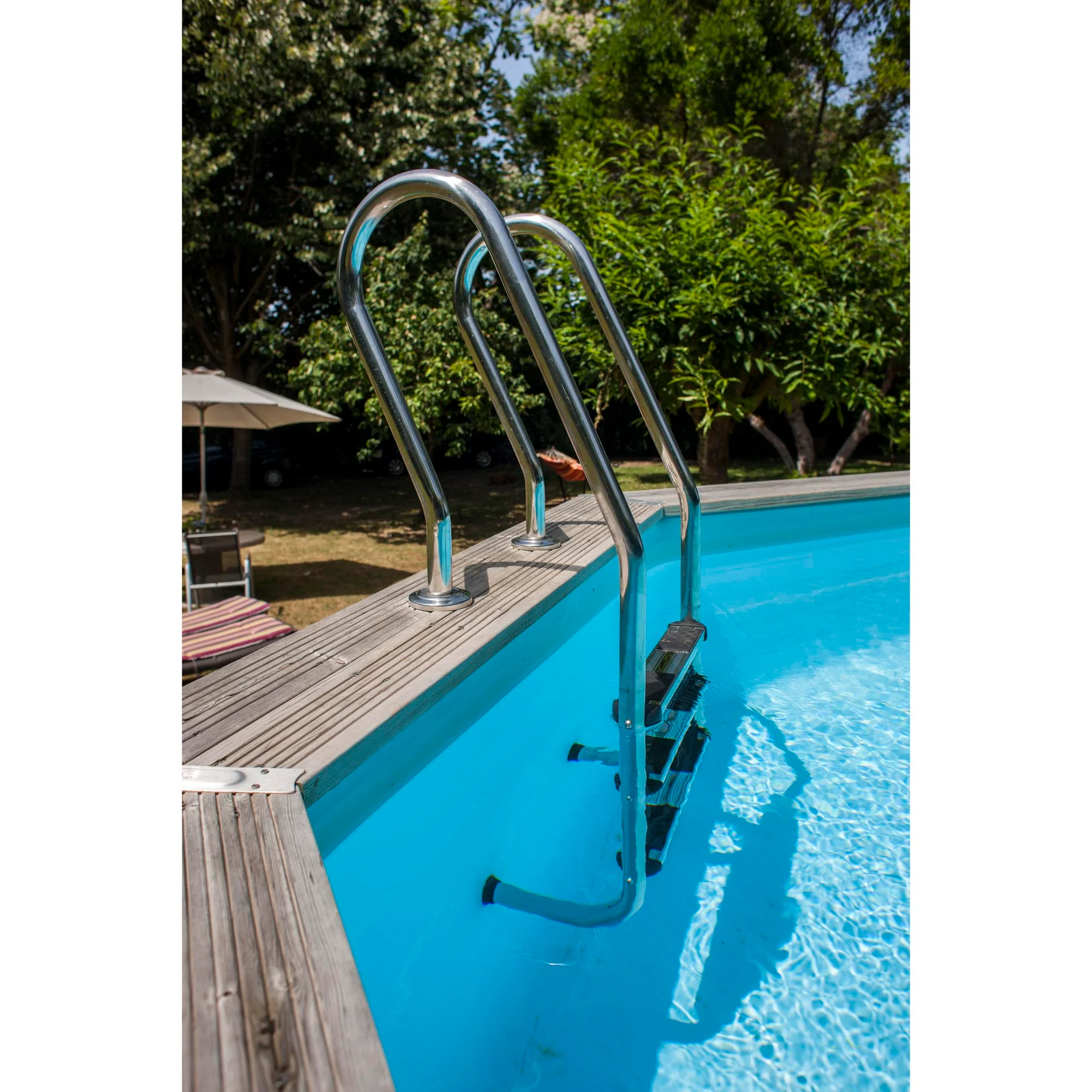 Scaletta per piscina fuori terra in legno in inox Gre 3 gradini 162.5 cm 3