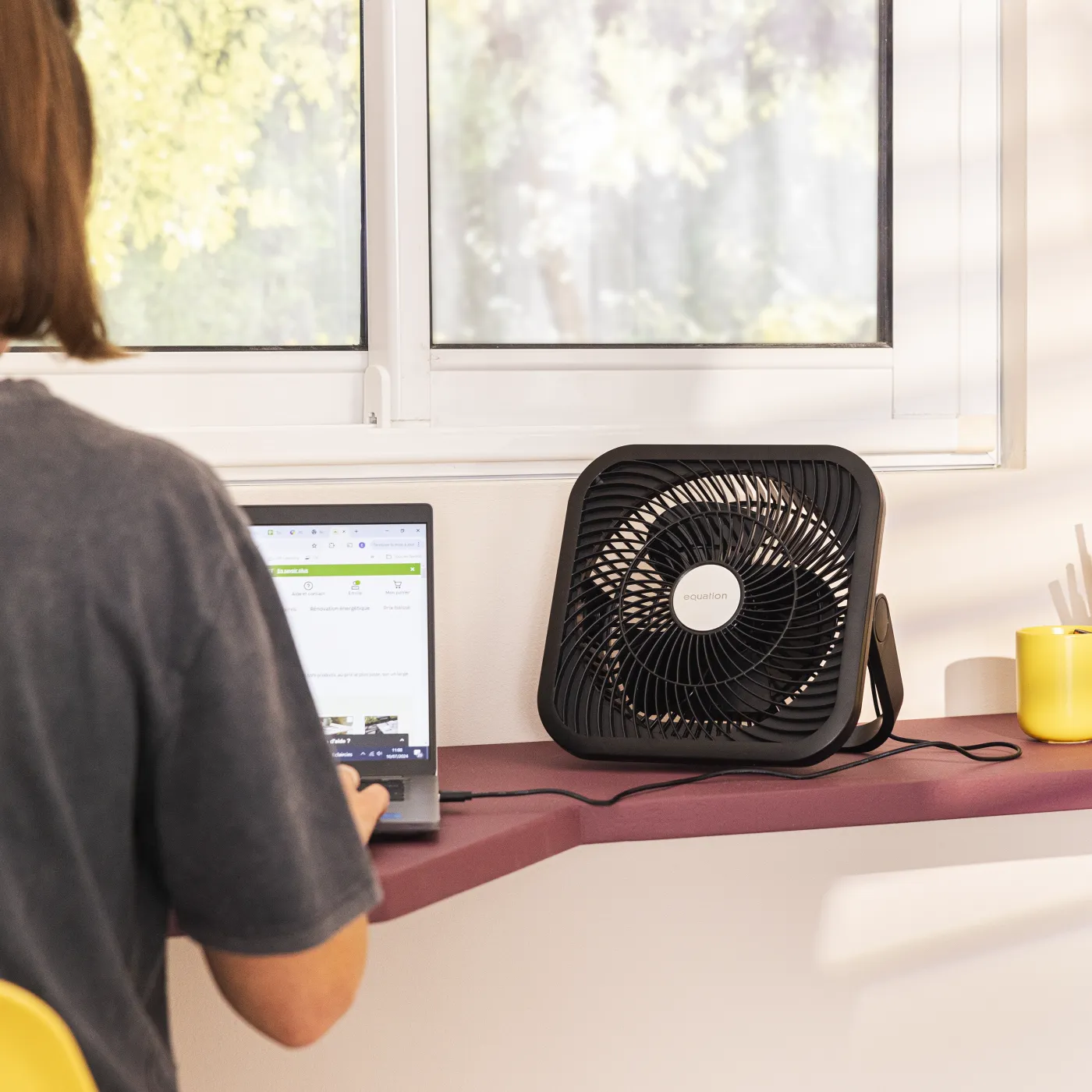 Ventilatore da scrivania EQUATION Flat Square nero 9 W Ø 25 cm 3