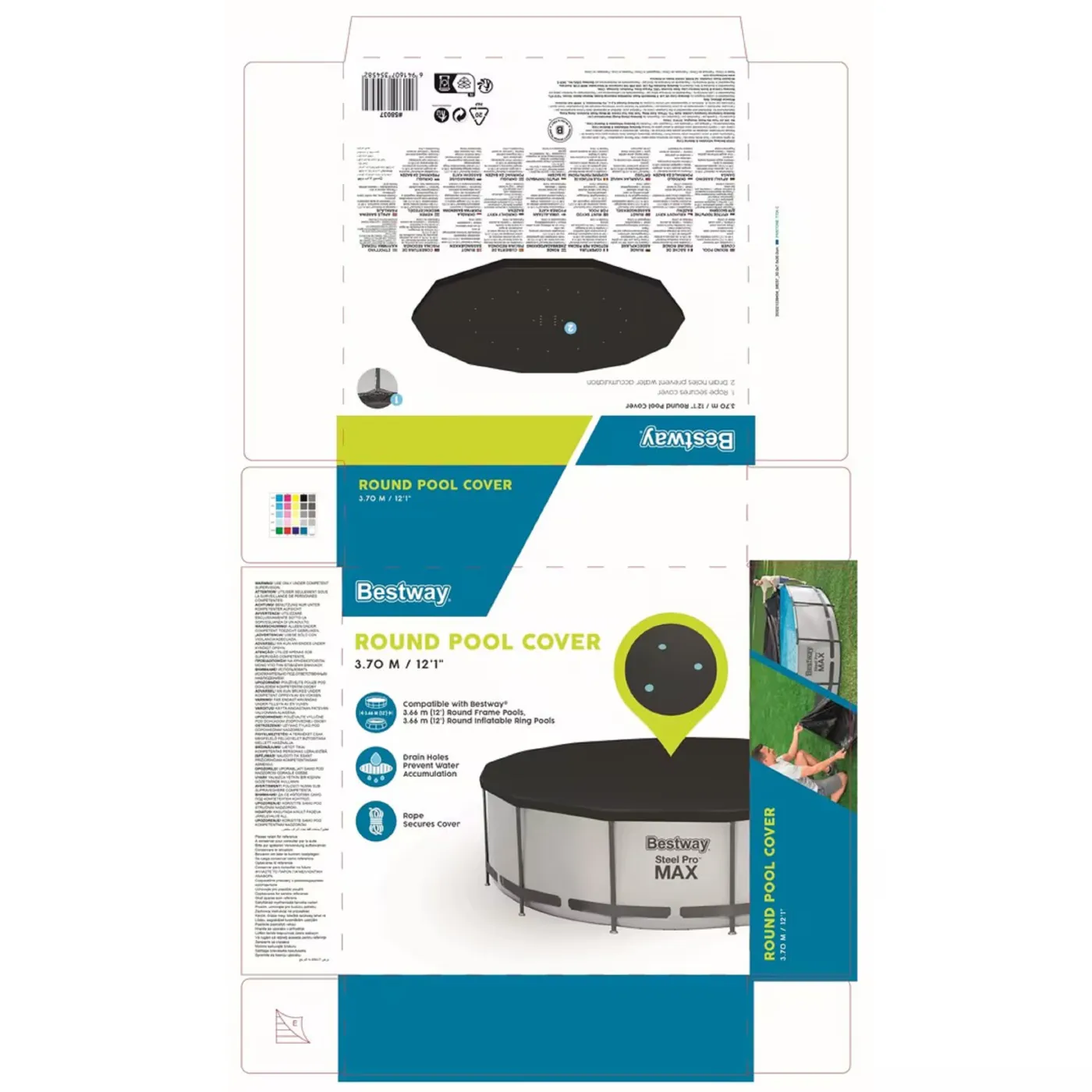 Copertura invernale per piscina tondo BESTWAY in pvc nero Ø 370 cm 3