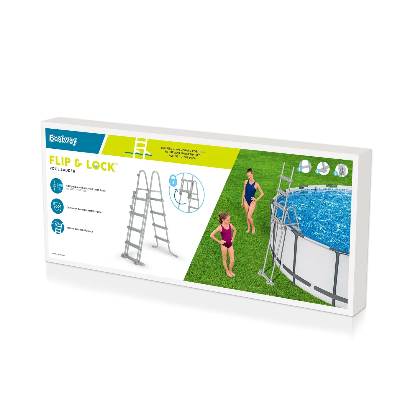 Scaletta per piscina fuori terra rigida in acciaio Bestway 9 gradini 163 cm 3