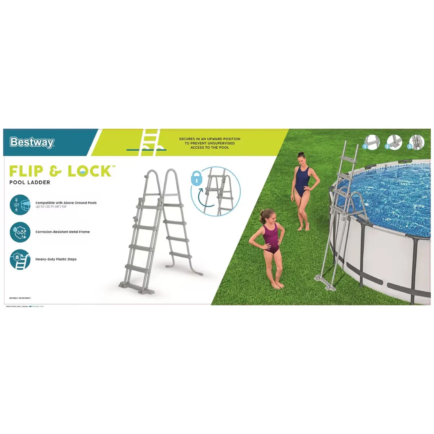 Scaletta per piscina fuori terra rigida in acciaio Bestway 9 gradini 163 cm 4