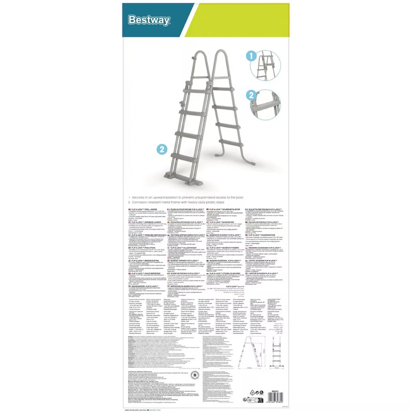 Scaletta per piscina fuori terra rigida in acciaio Bestway 9 gradini 163 cm 5