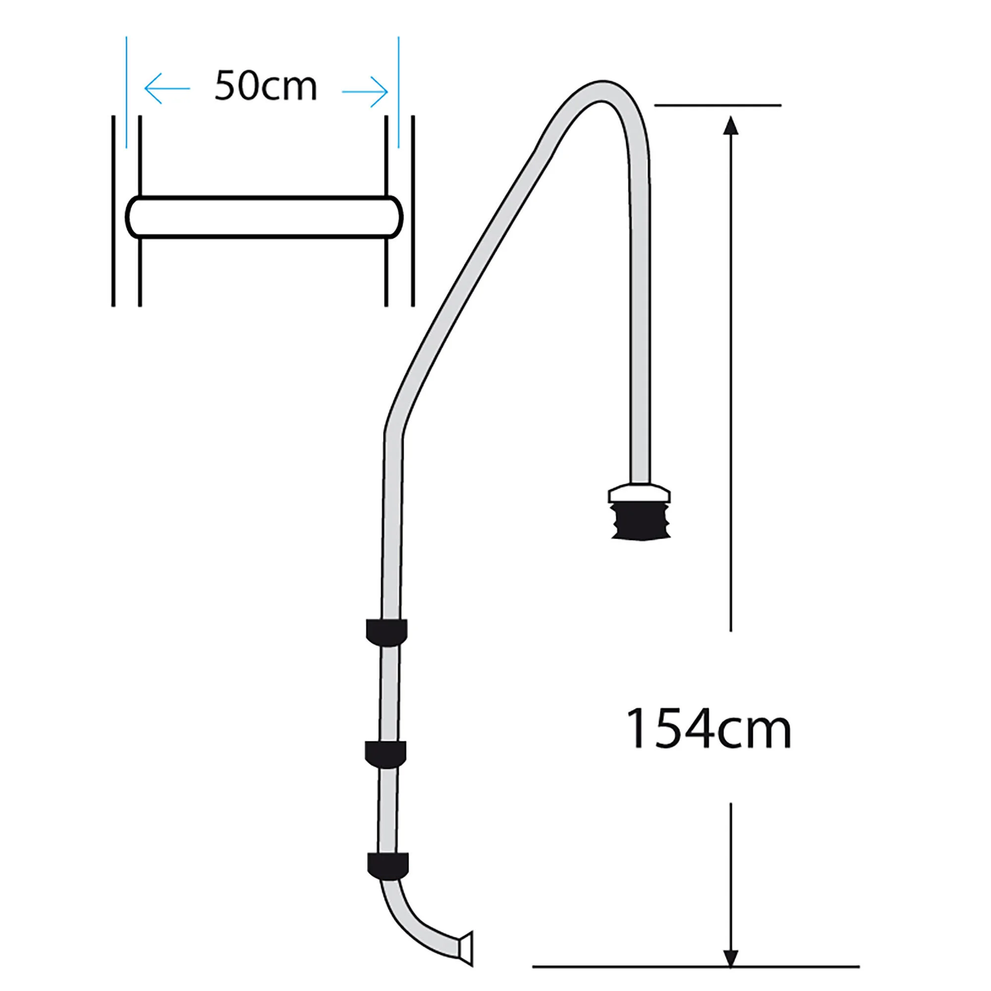 Scaletta per piscina interrata in inox Gre 40110 3 gradini 154 cm 2