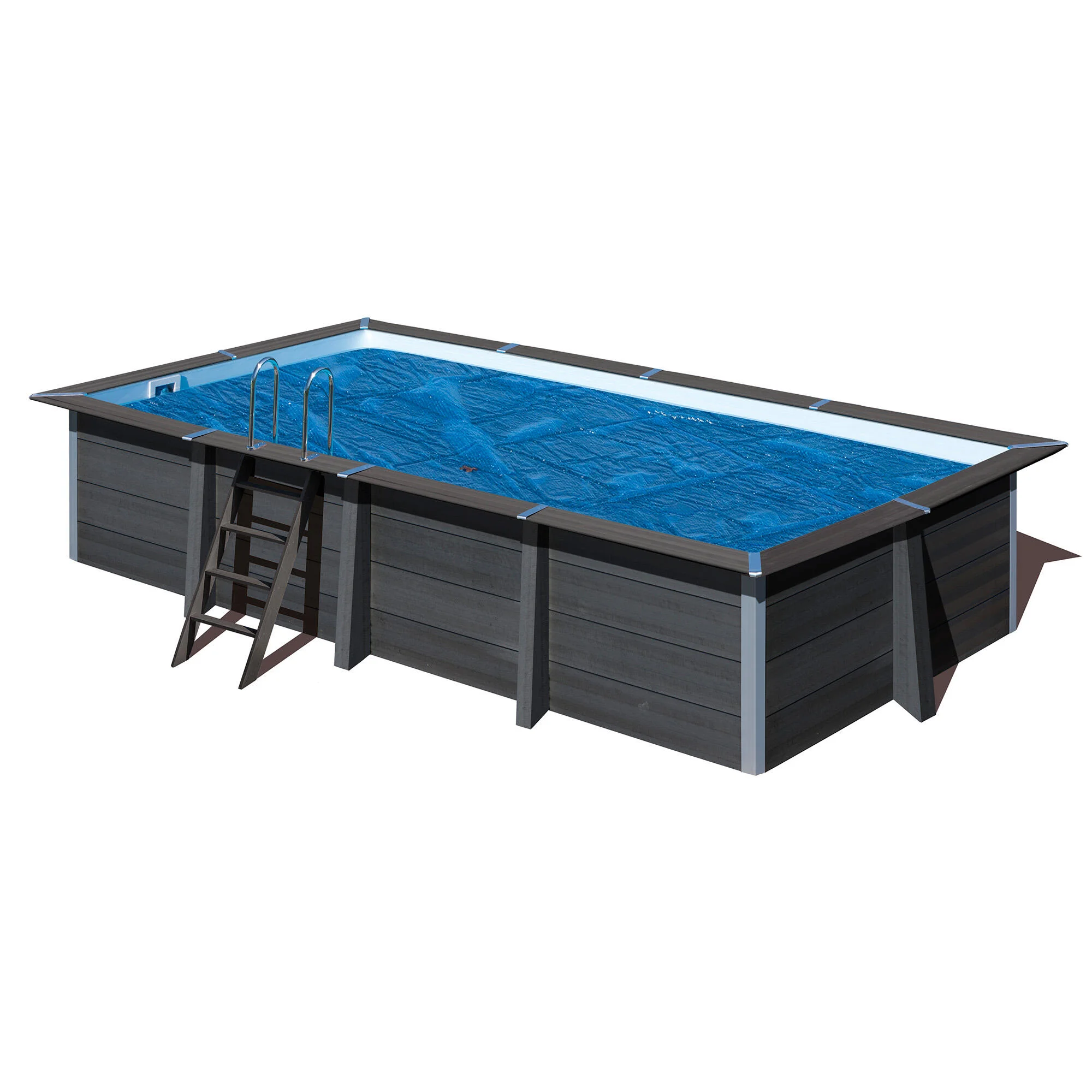 Copertura termica per piscina rettangolare GRE in polietilene blu 275 x 280 cm 2
