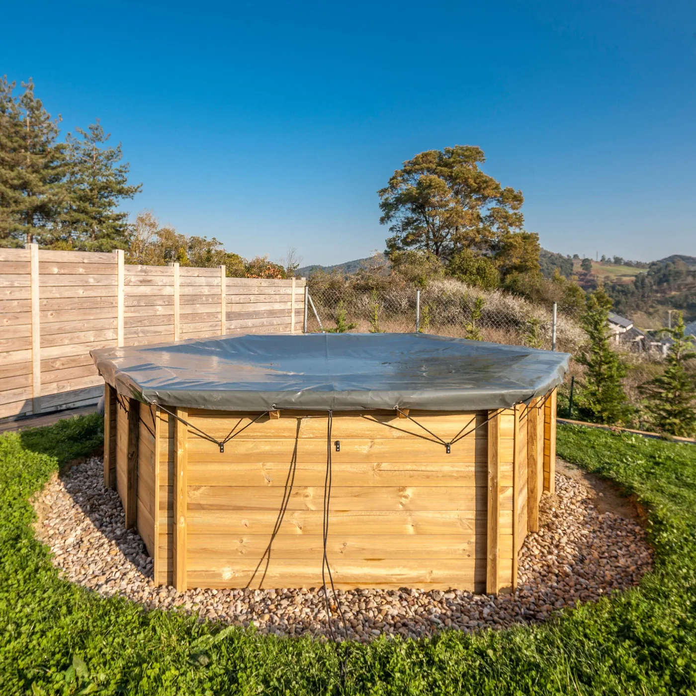 Copertura invernale per piscina tondo GRE 784801 in pvc grigio Ø 581 cm 3