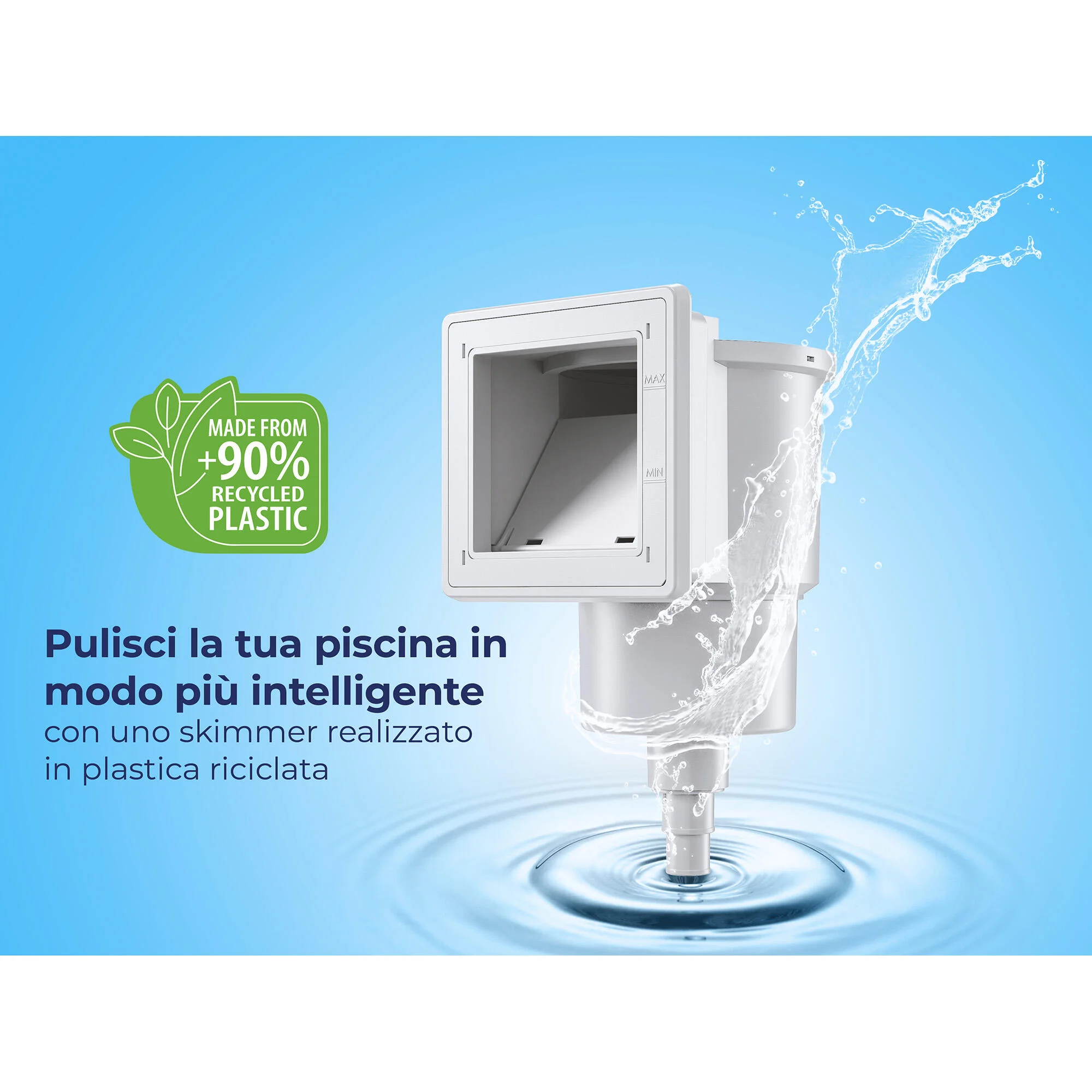 Skimmer smontabile per piscina con valvola ritorno bianco L 24 x L 21.5 cm 5