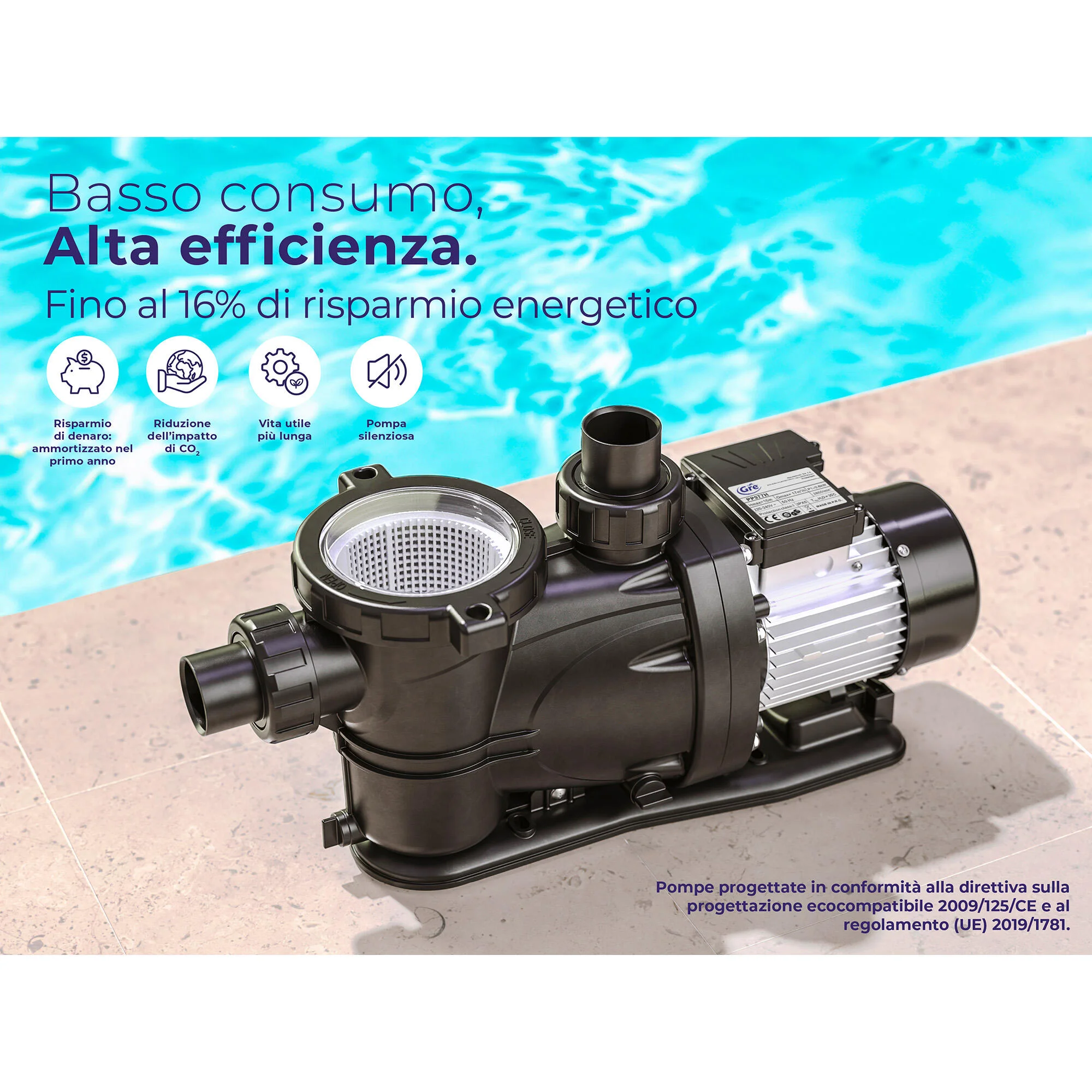 Pompa per piscina GRE PP102 autoaspirante 2