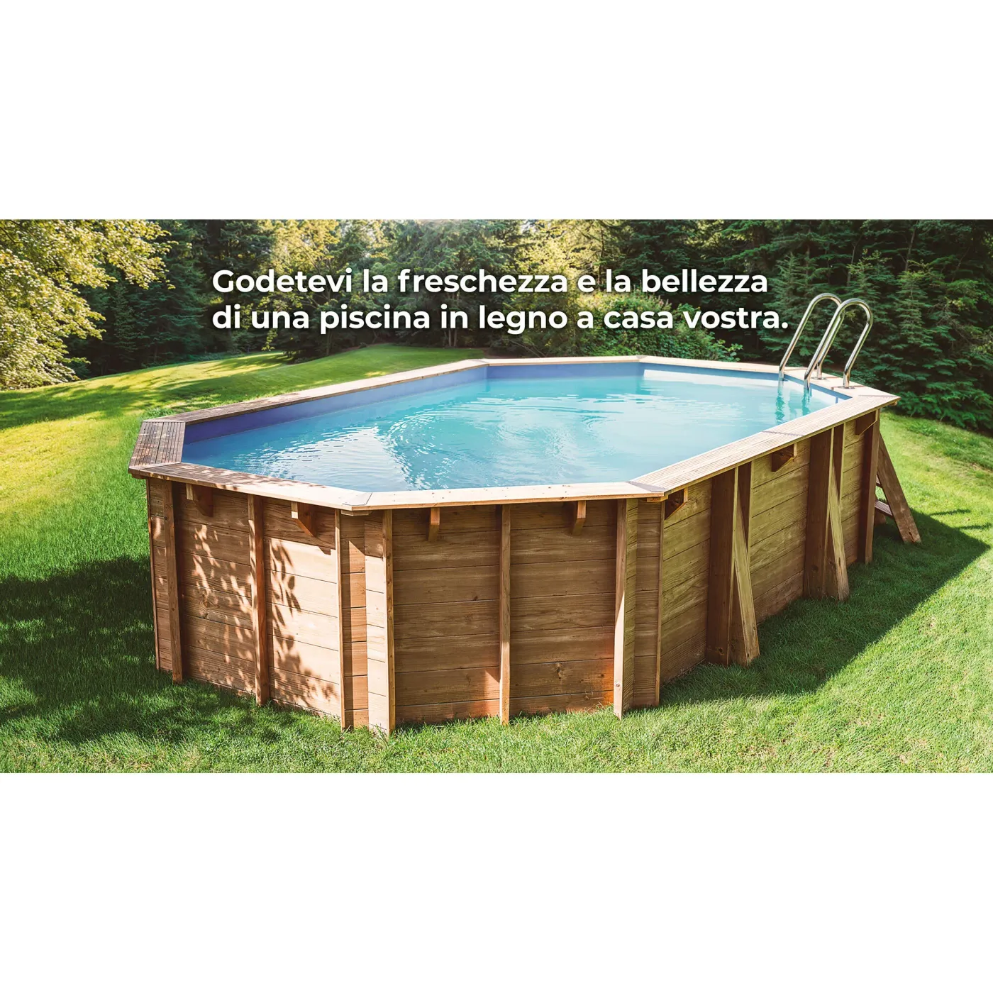 Piscina fuori terra rigida GRE Safran L int 5.73 x 3.48 m 5