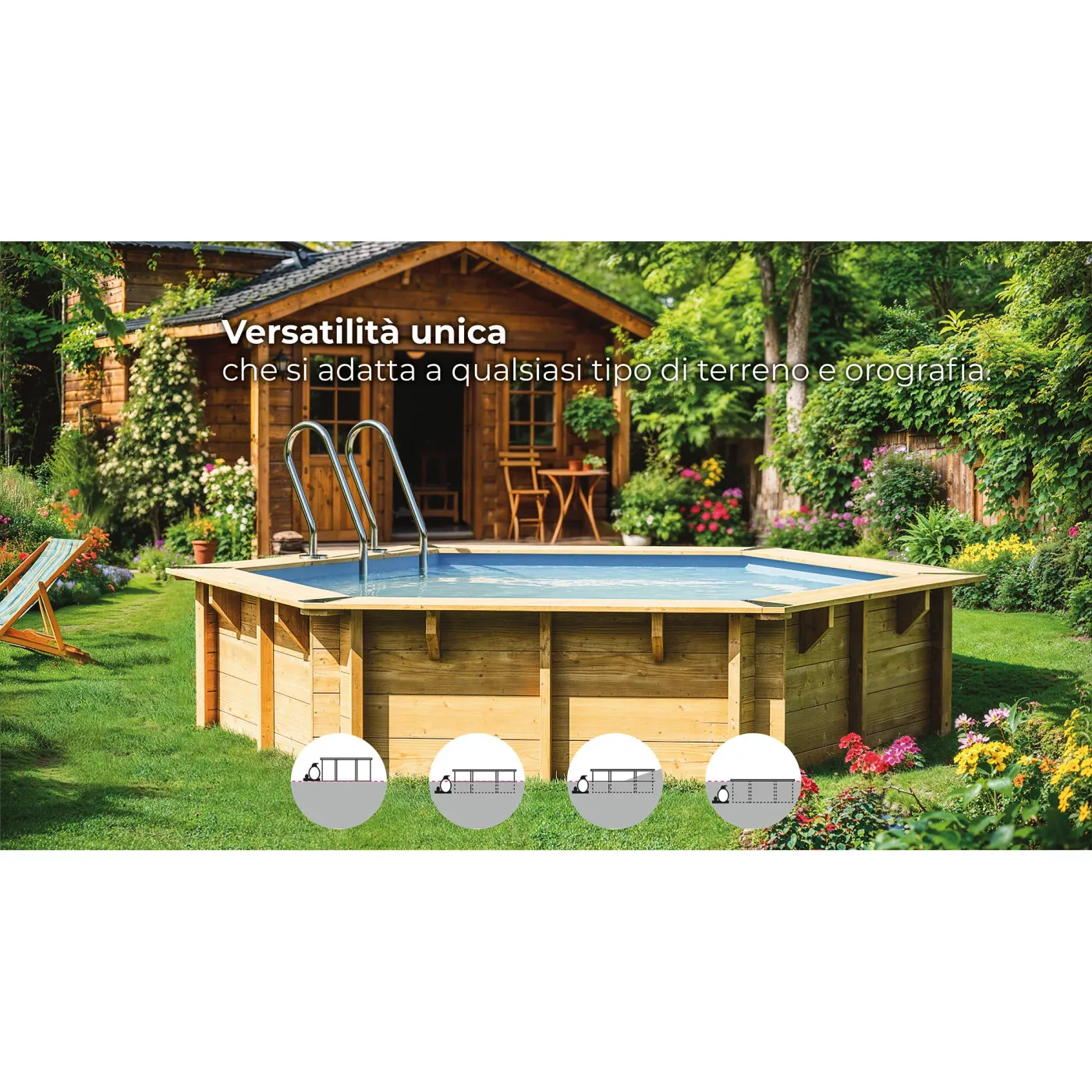 Piscina fuori terra rigida GRE Vanille 2 marrone H 1.19 x ⌀ 4 m 6