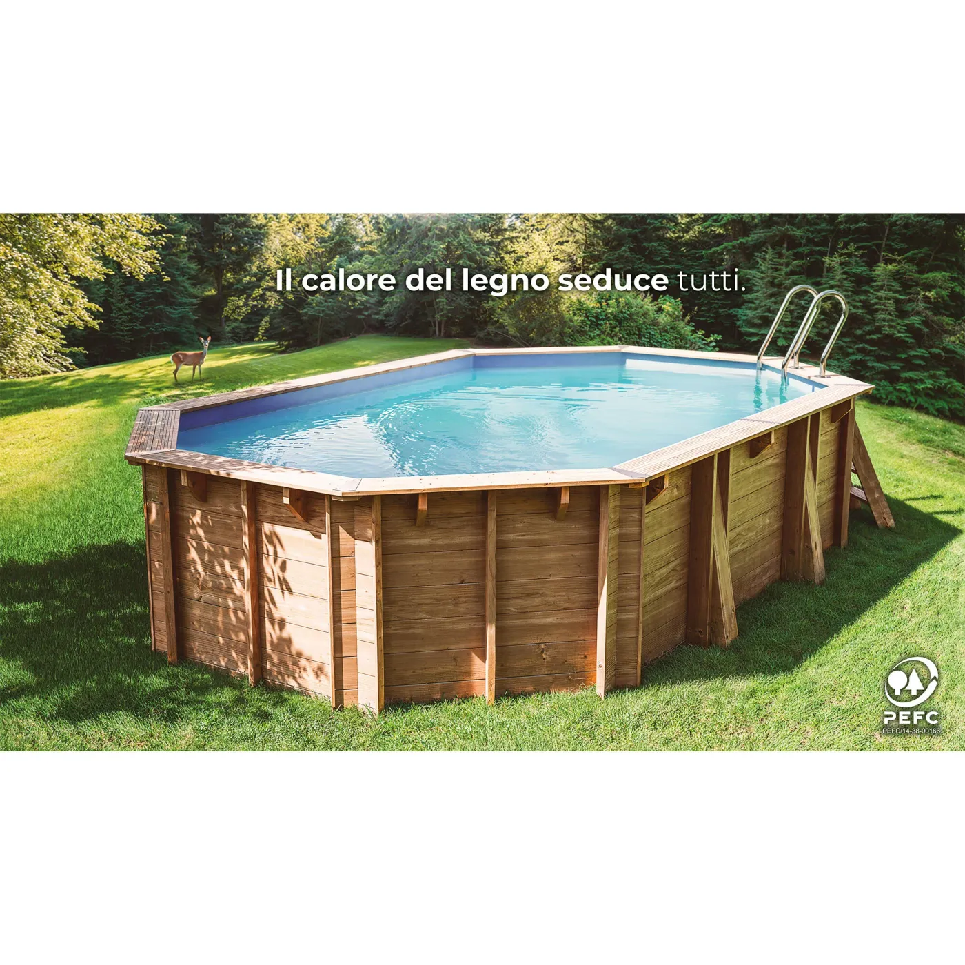 Piscina fuori terra rigida GRE Safran L int 5.73 x 3.48 m 3