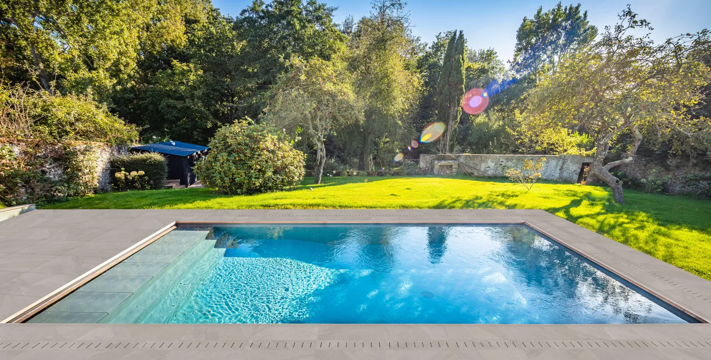 Bordo per piscina in gres porcellanato ECODADO+ Griglia Gres beige 14,5x60x2 L 60 x H 14.5 cm, Sp 20 mm 5