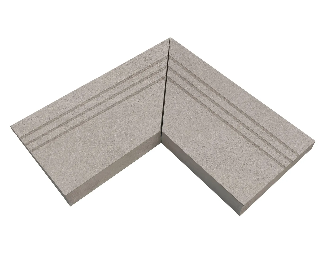Bordo per piscina in gres porcellanato ECODADO+ Grad. Gres Est.Scan. dx-sx grig. 30x60x2 L 60 x H 60 cm, Sp 20 mm