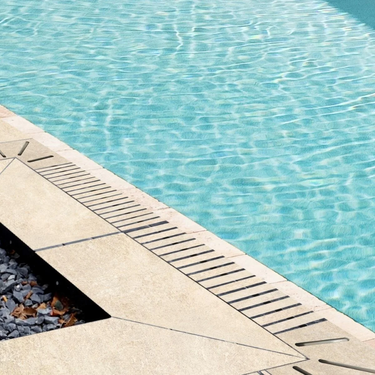 Bordo per piscina in gres porcellanato ECODADO+ Griglia Snodata Gres beige 14,5x50x2 L 50 x H 14.5 cm, Sp 20 mm 2