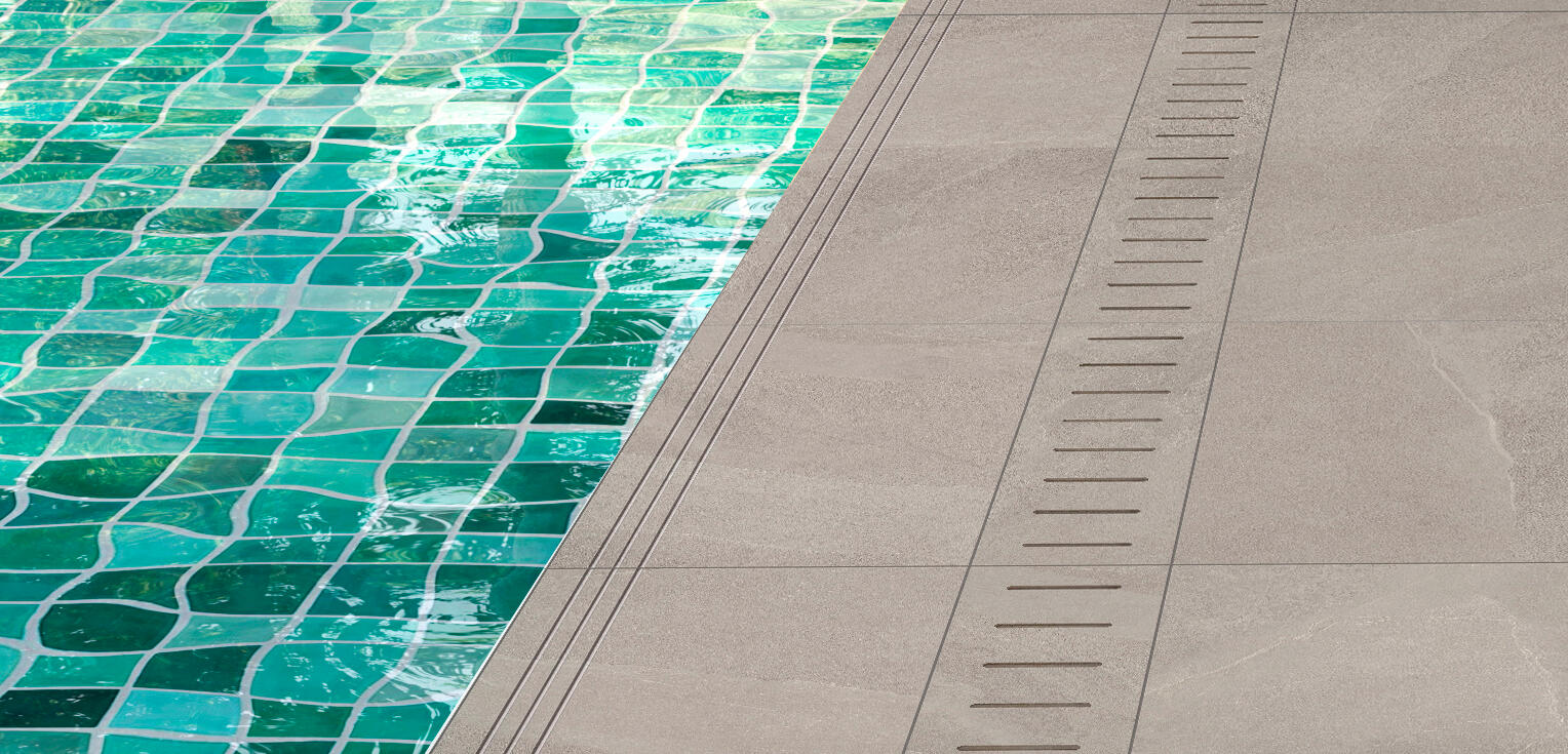 Bordo per piscina in gres porcellanato ECODADO+ Gradone Gres scanalat. grigio 30x60x2 L 60 x H 60 cm, Sp 20 mm 2