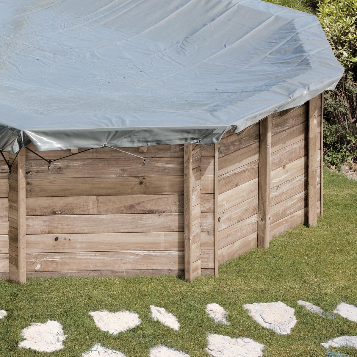 Copertura invernale per piscina tondo GRE 779525 in pvc grigio Ø 440 cm 3