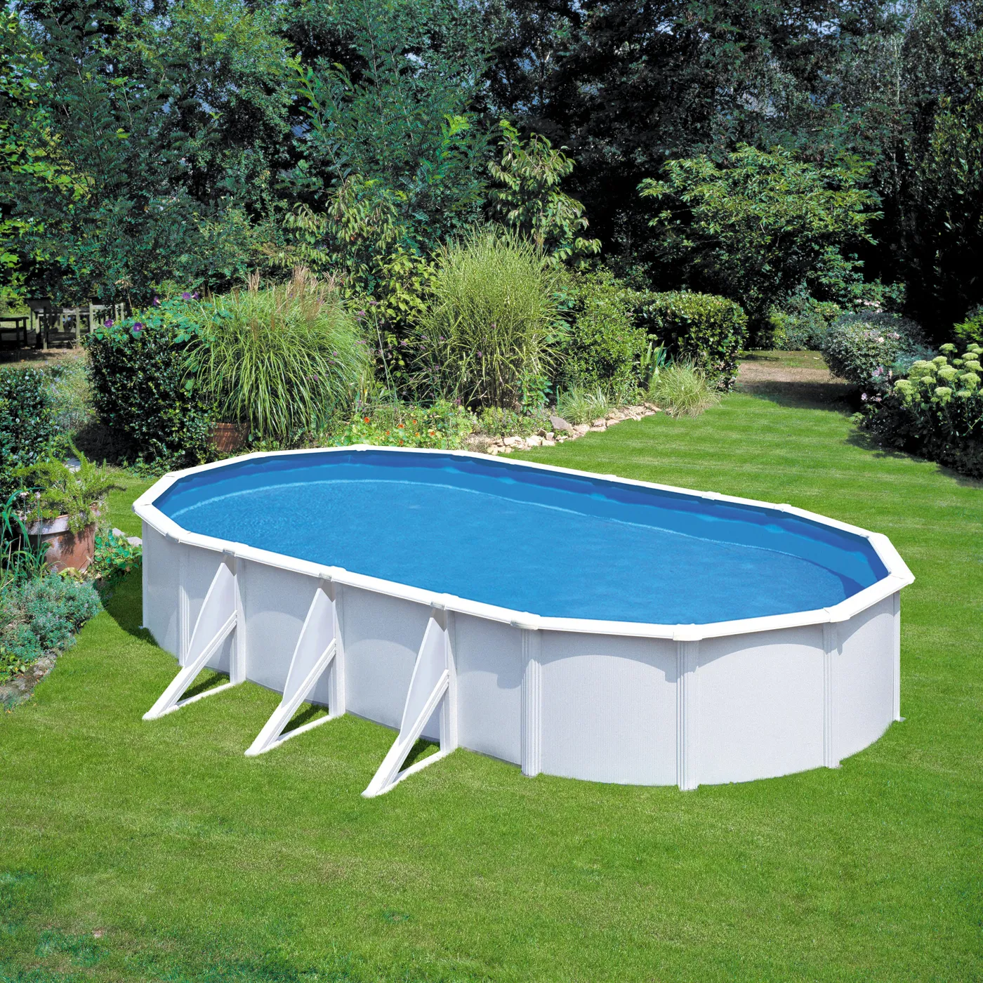 Piscina fuori terra rigida GRE Wet bianco L int 7.3 x 3.75 m