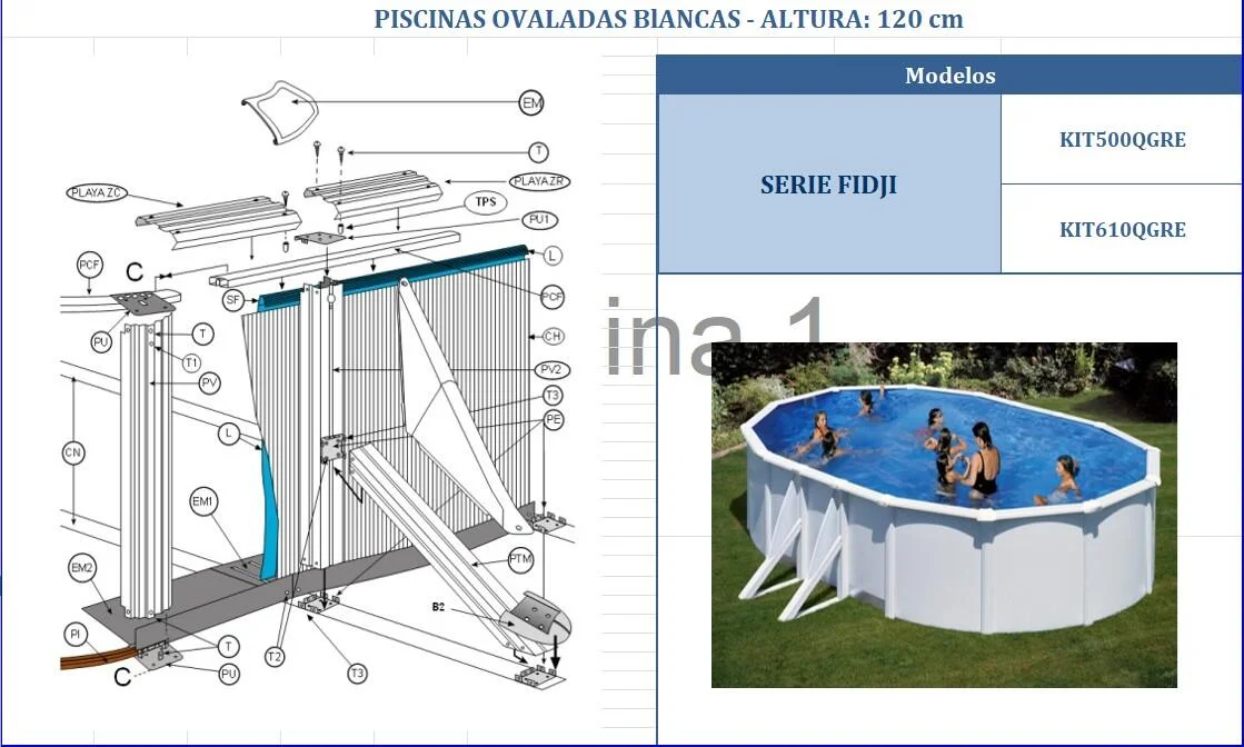 Piscina fuori terra rigida GRE AQUALOON L int 6.1 x 3.75 m 7