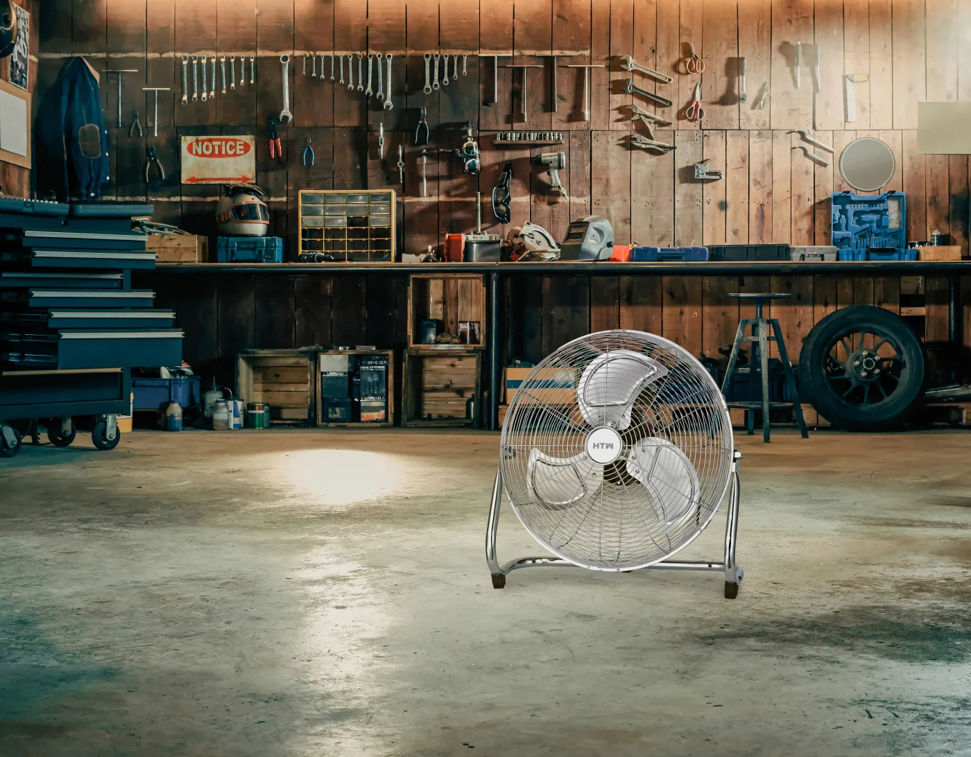 Ventilatore da pavimento HTW-VI-100FE cromato 100 W ø 43 cm 3