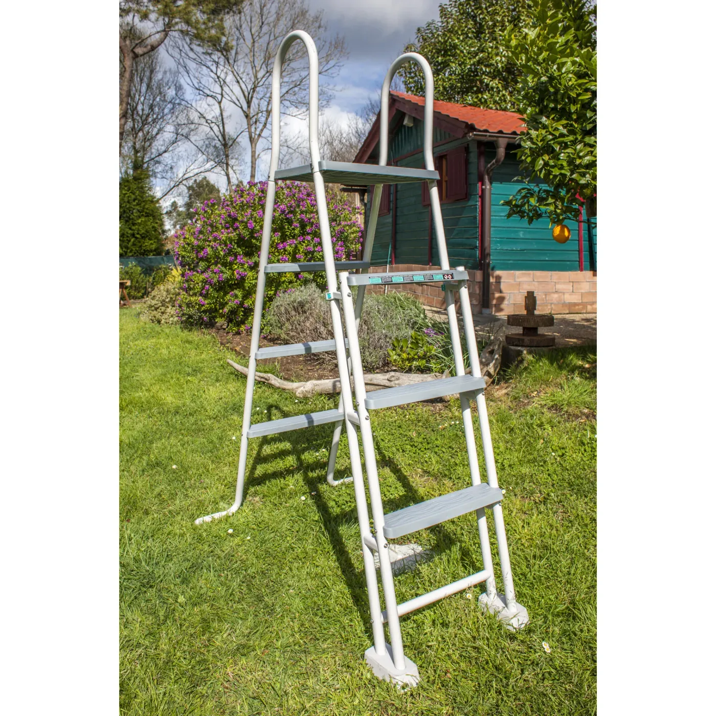 Piscina fuori terra rigida GRE Piscina Serie Anthraticite KITPROV618GY grigio scuro H 1.32 x L int 6.1 x 3.75 m 4