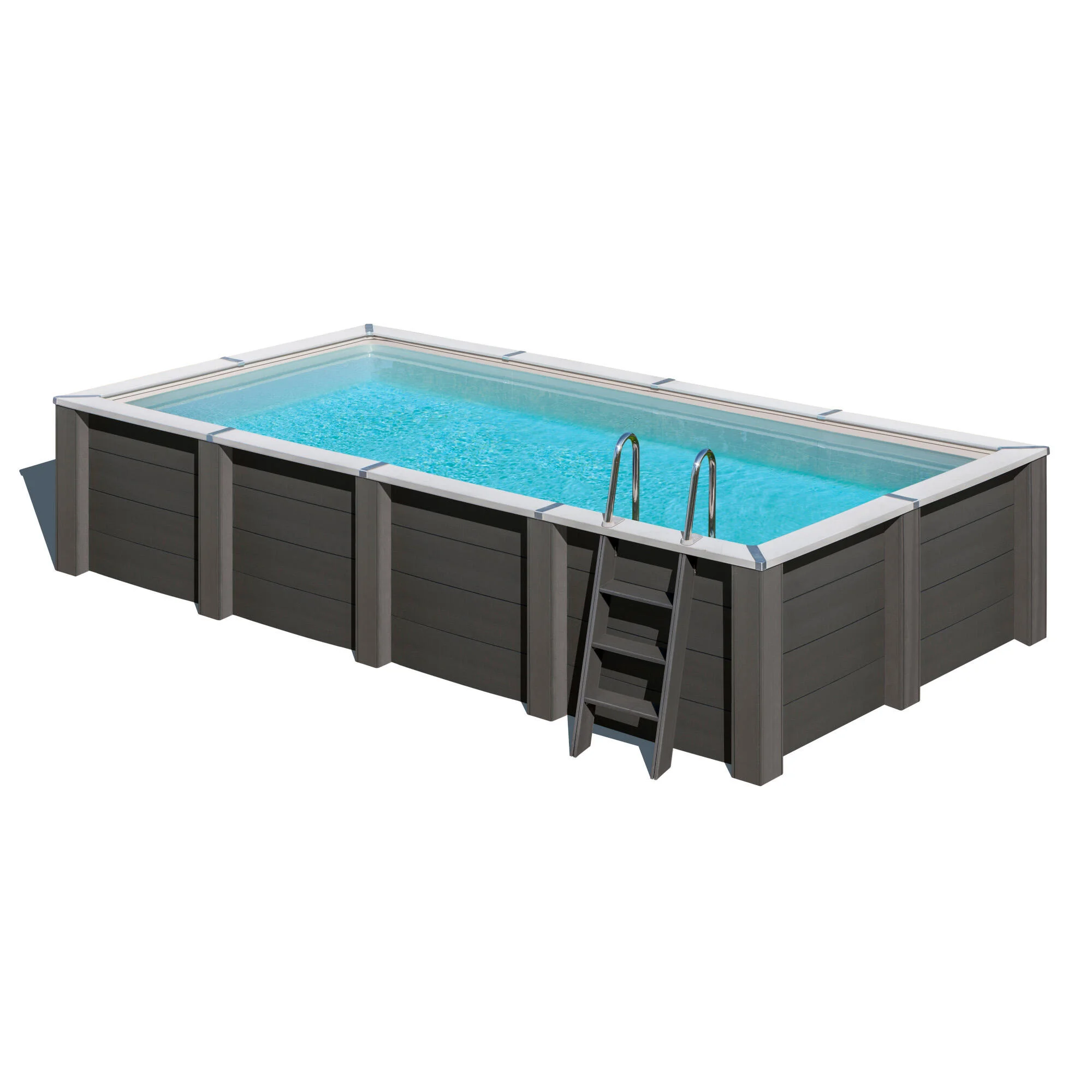 Piscina fuori terra rigida GRE Piscina Serie Avantgarde Nova KPCOR60T grigio scuro H 1.26 x L int 5.6 x 2.8 m