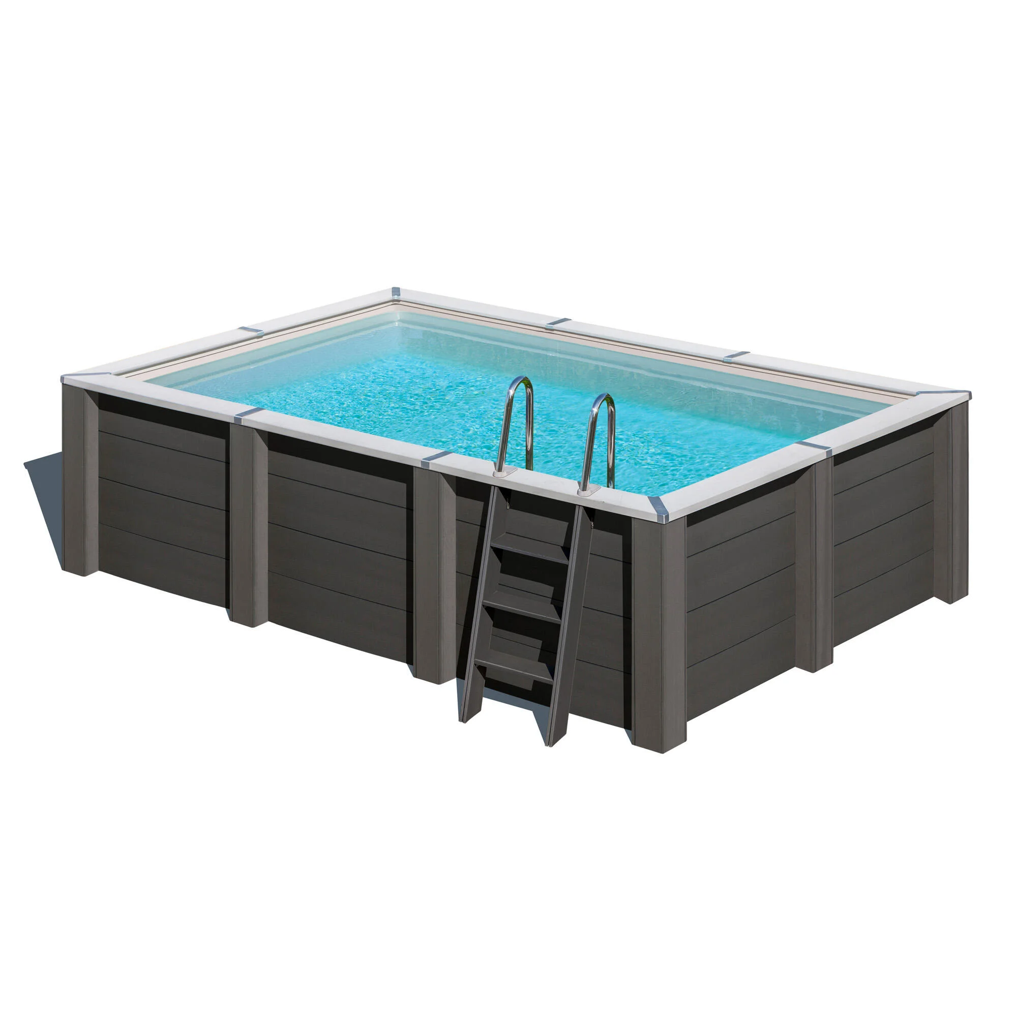 Piscina fuori terra rigida GRE Piscina Serie Avantgarde Nova KPCOR46T grigio scuro H 1.26 x L int 4.2 x 2.8 m