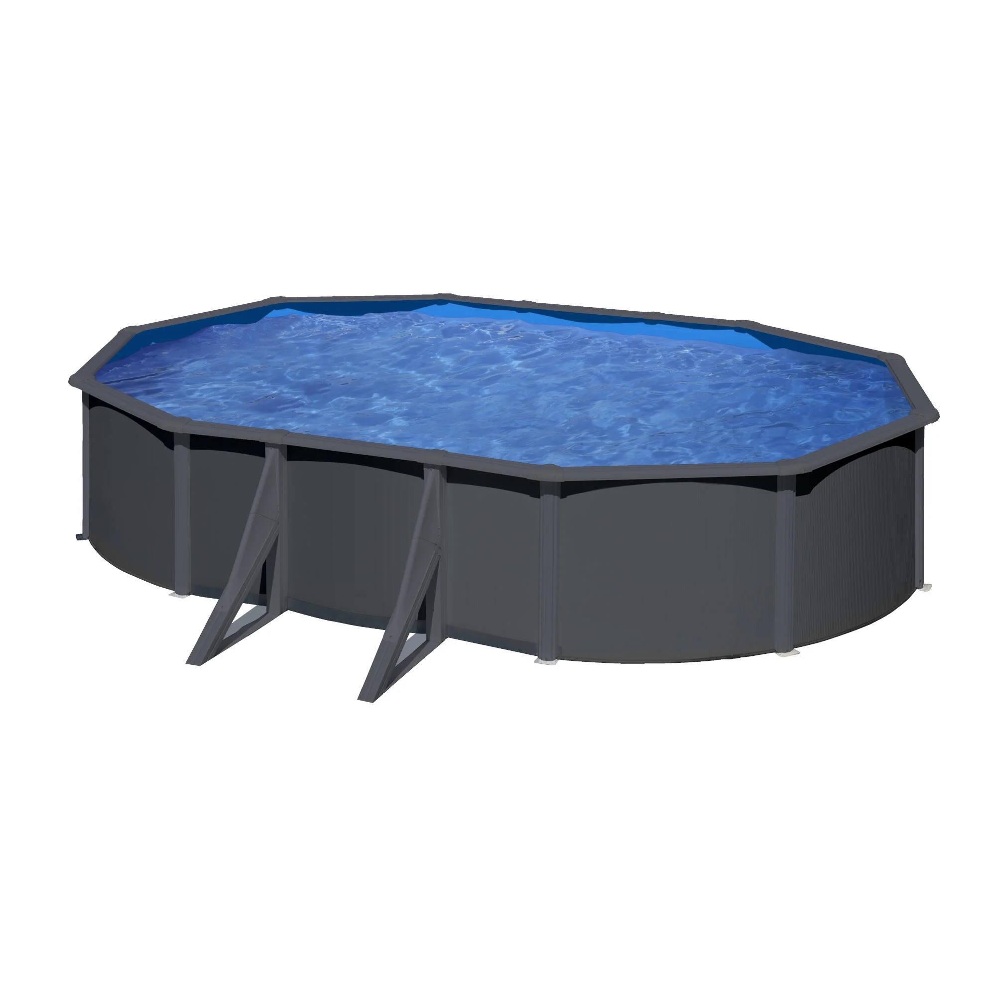 Piscina fuori terra rigida GRE Piscina Serie Aqualoon KIT610GYQGRE grigio scuro H 1.22 x L int 6.1 x 3 m