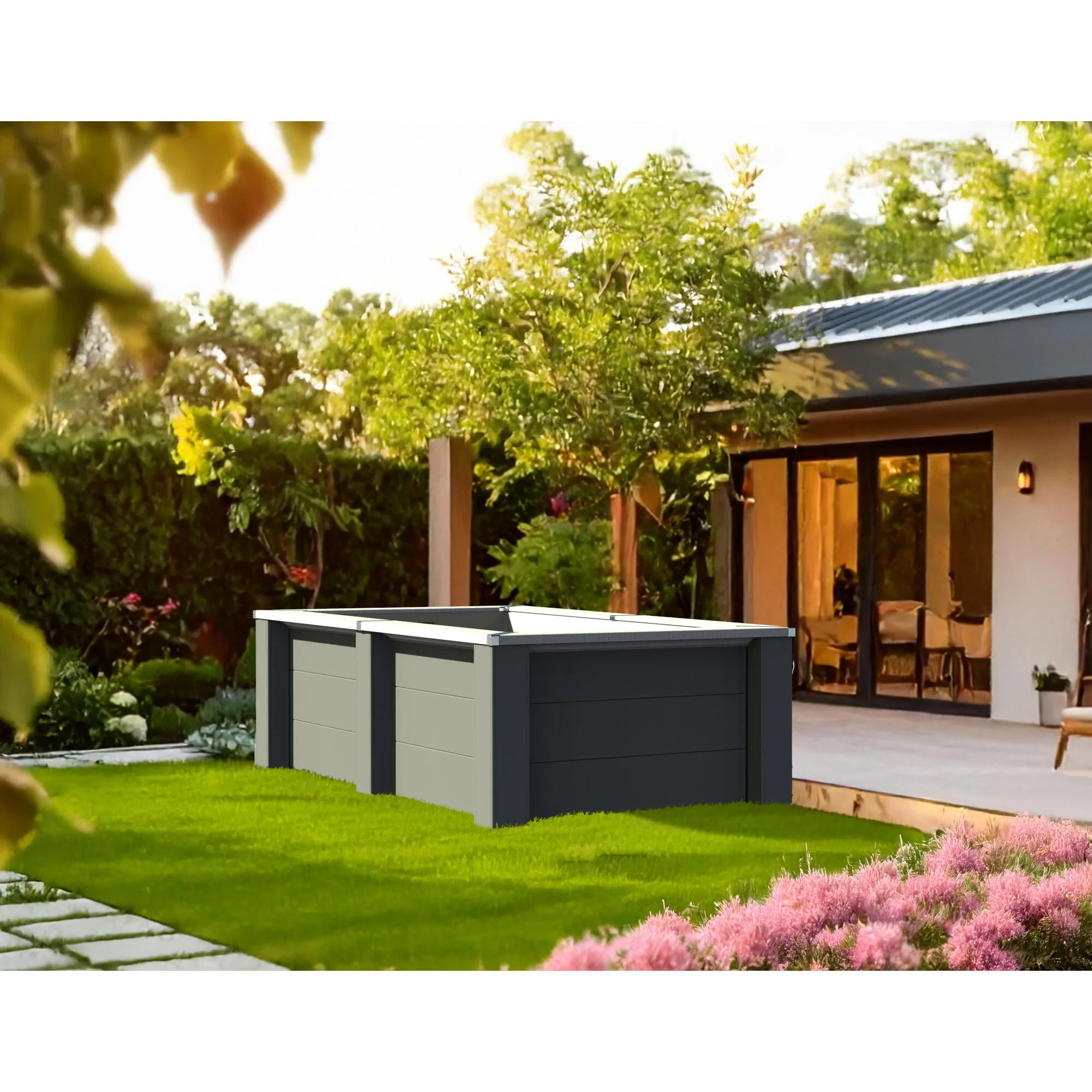 Piscina fuori terra rigida GRE Piscina Serie Avantgarde Nova KPCOR2814T grigio scuro H 0.96 x L int 2.8 x 1.75 m 2