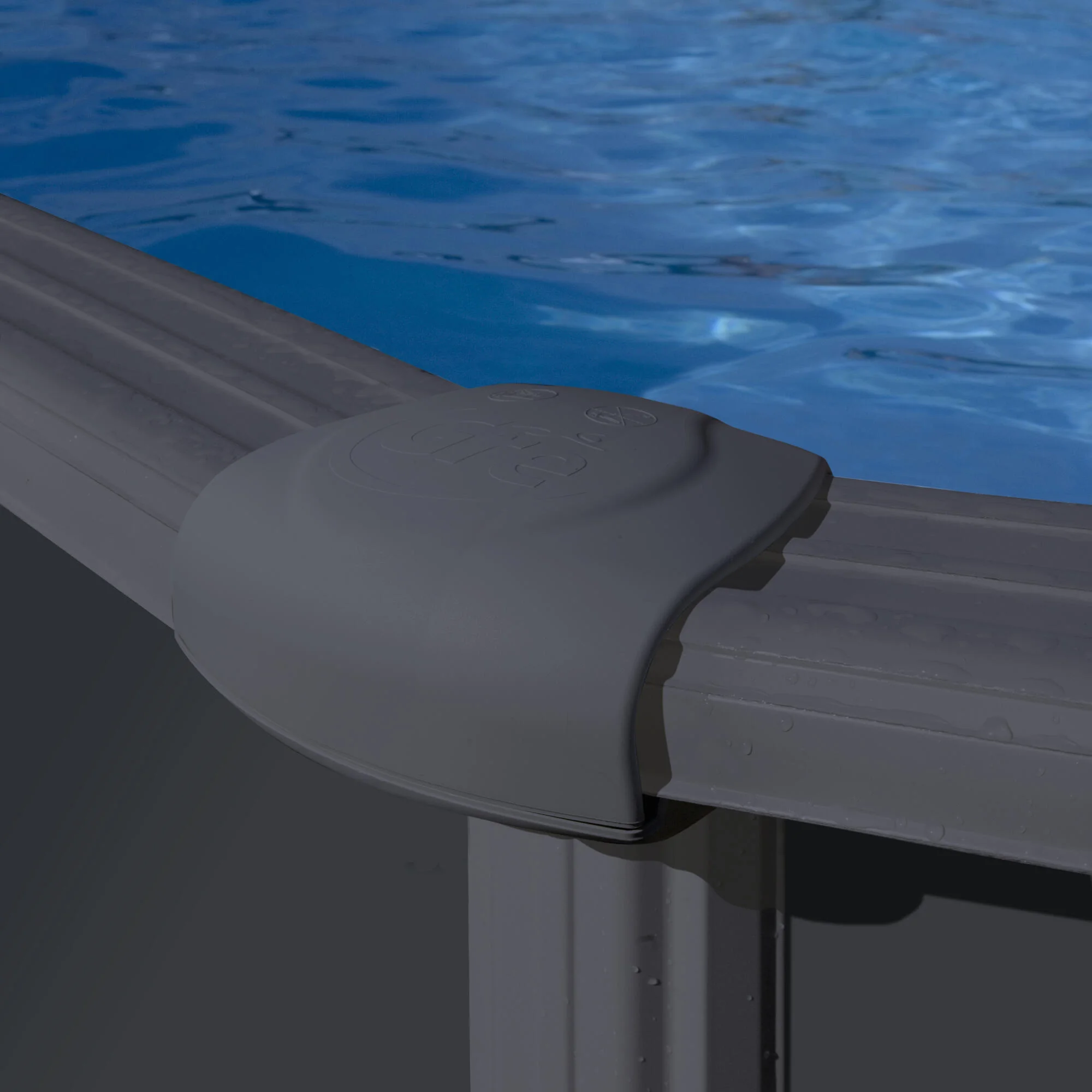 Piscina fuori terra rigida GRE Piscina Serie Anthraticite KITPROV738GY grigio scuro H 1.32 x L int 7.3 x 3.75 m 2