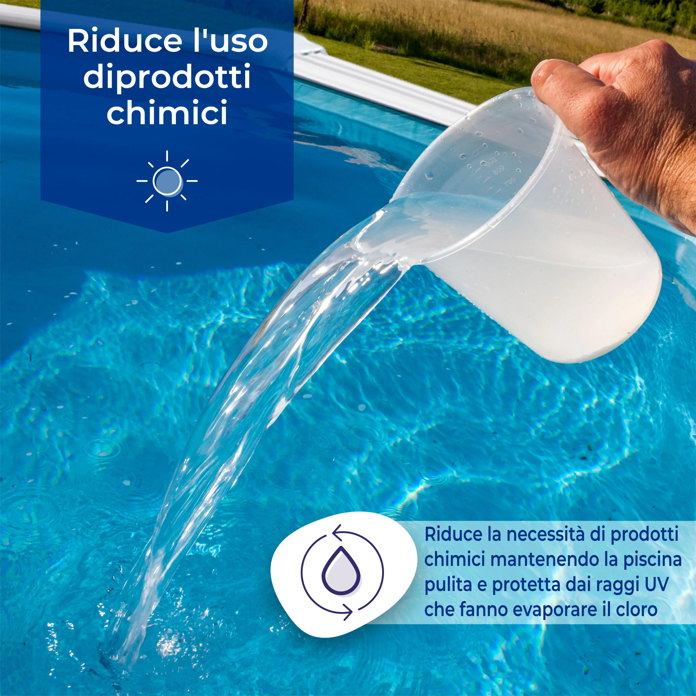 Copertura termica per piscina tondo GRE in polietilene blu Ø 360 cm 8