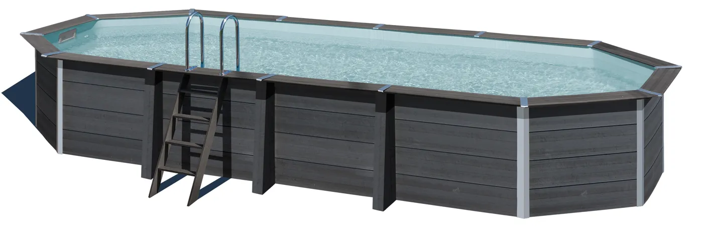 Piscina fuori terra rigida GRE Avangarde grigio L int 7.58 x 3.4 m 4
