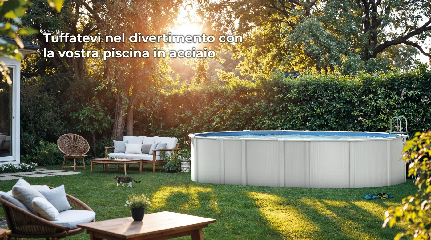 Piscina fuori terra rigida GRE Haiti bianco L int 9.15 x 4.7 m 2