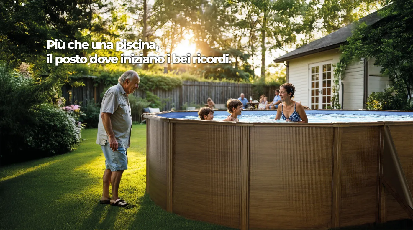 Piscina fuori terra rigida GRE Mauritius marrone L int 6.1 x 3.75 m 4