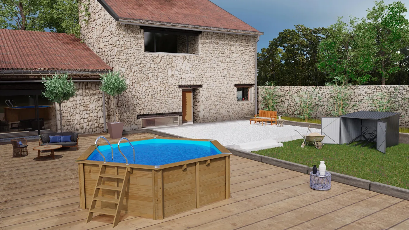 Piscina fuori terra rigida GRE Vanille 2 marrone H 1.19 x ⌀ 4 m 3