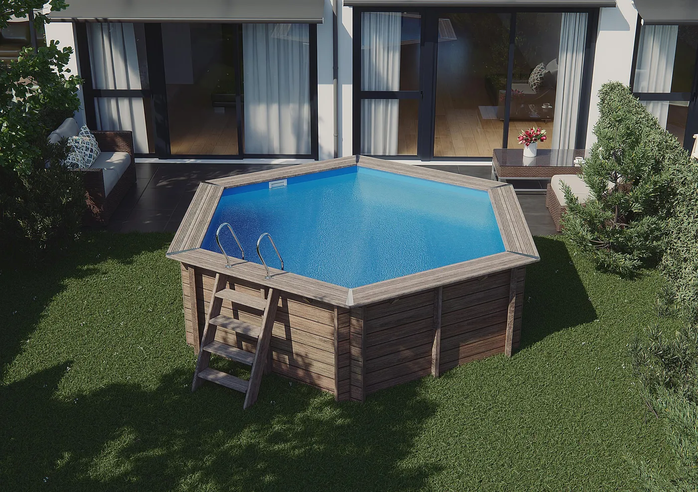 Piscina fuori terra rigida GRE Vanille 2 marrone H 1.19 x ⌀ 4 m 2