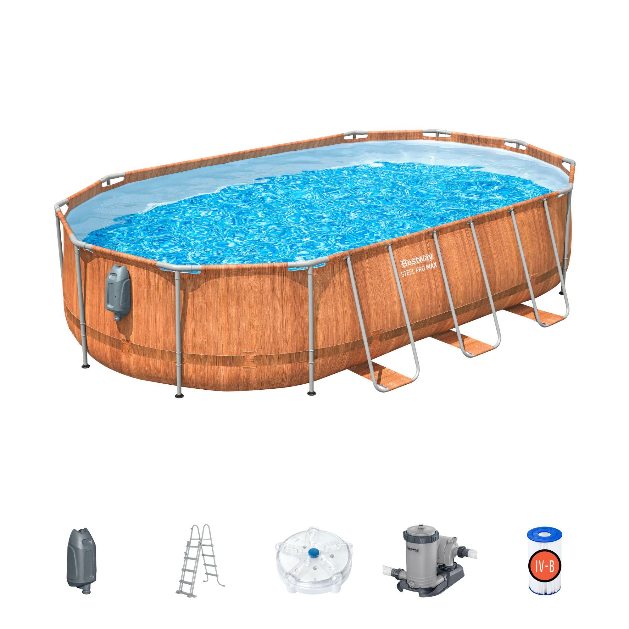 Piscina fuori terra tubolare BESTWAY H 1.22 x L int 5.9 x 3.44 m 3