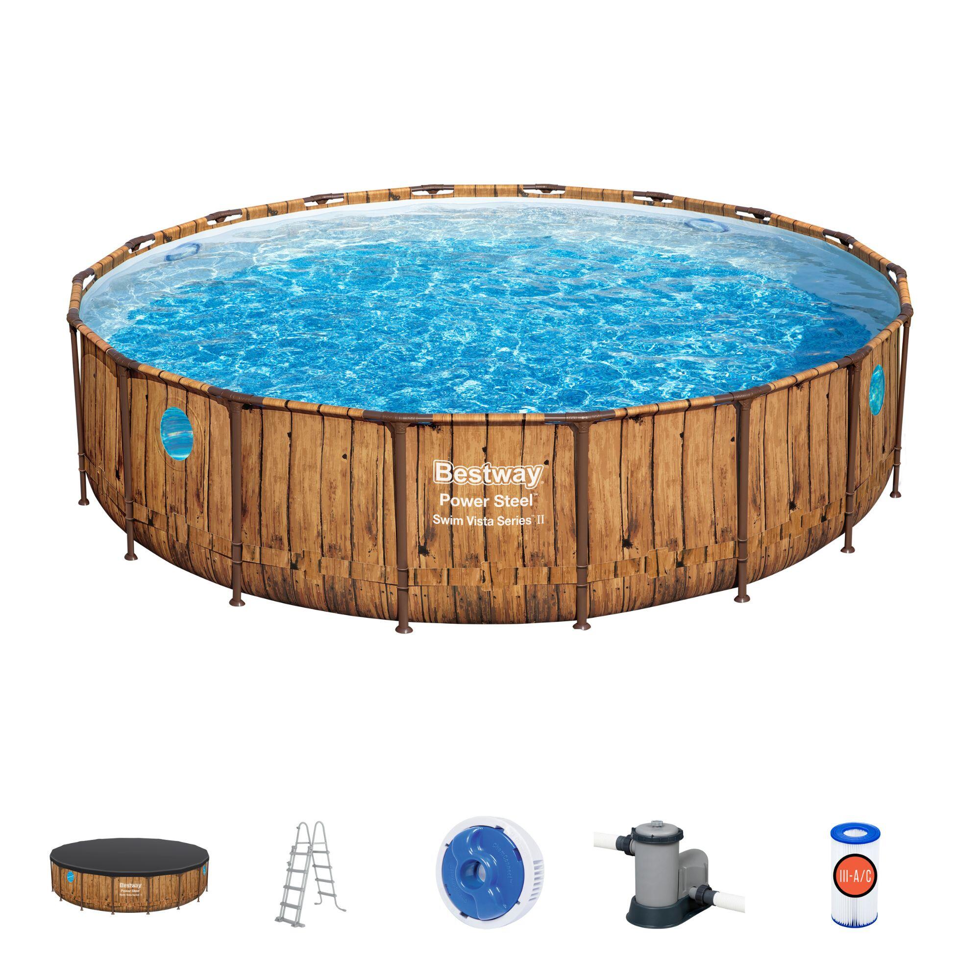 Piscina fuori terra tubolare BESTWAY Tondo Diametro 5.49 m H 1.22 m 3