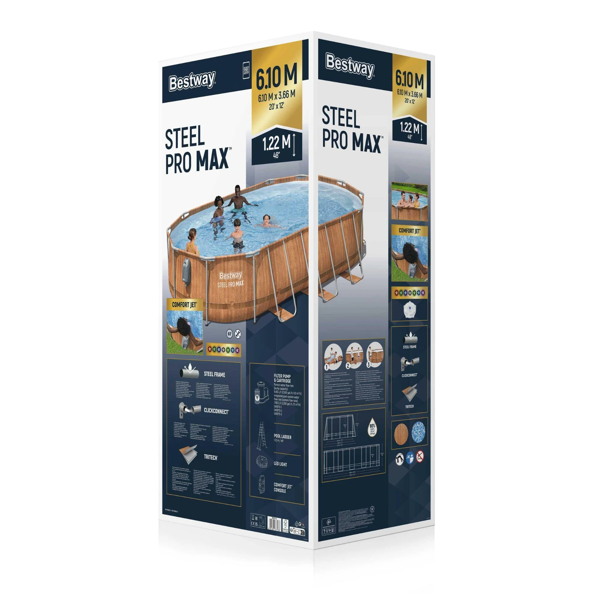 Piscina fuori terra tubolare BESTWAY H 1.22 x L int 5.9 x 3.44 m 4