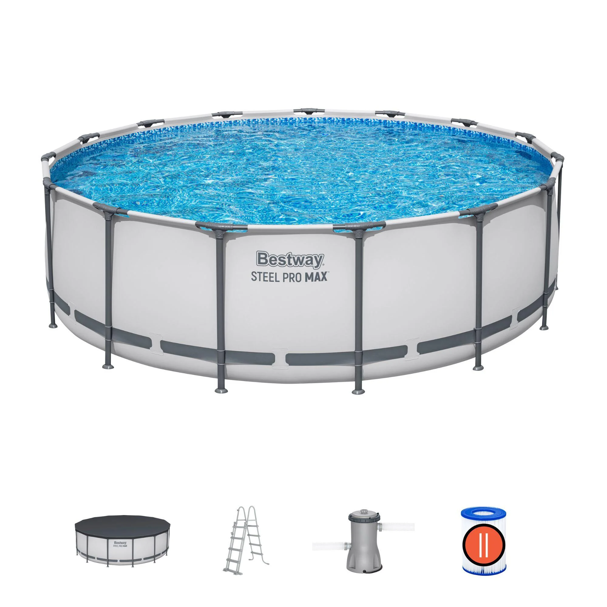 Piscina fuori terra tubolare BESTWAY grigio H 1.22 x Diametro 4.57 m 4