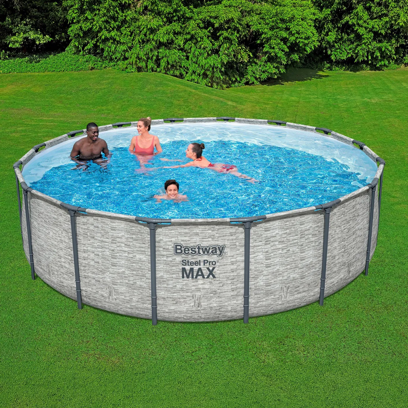 Piscina fuori terra tubolare BESTWAY grigio scuro H 1.22 x L int 4.88 x 4.82 m 2