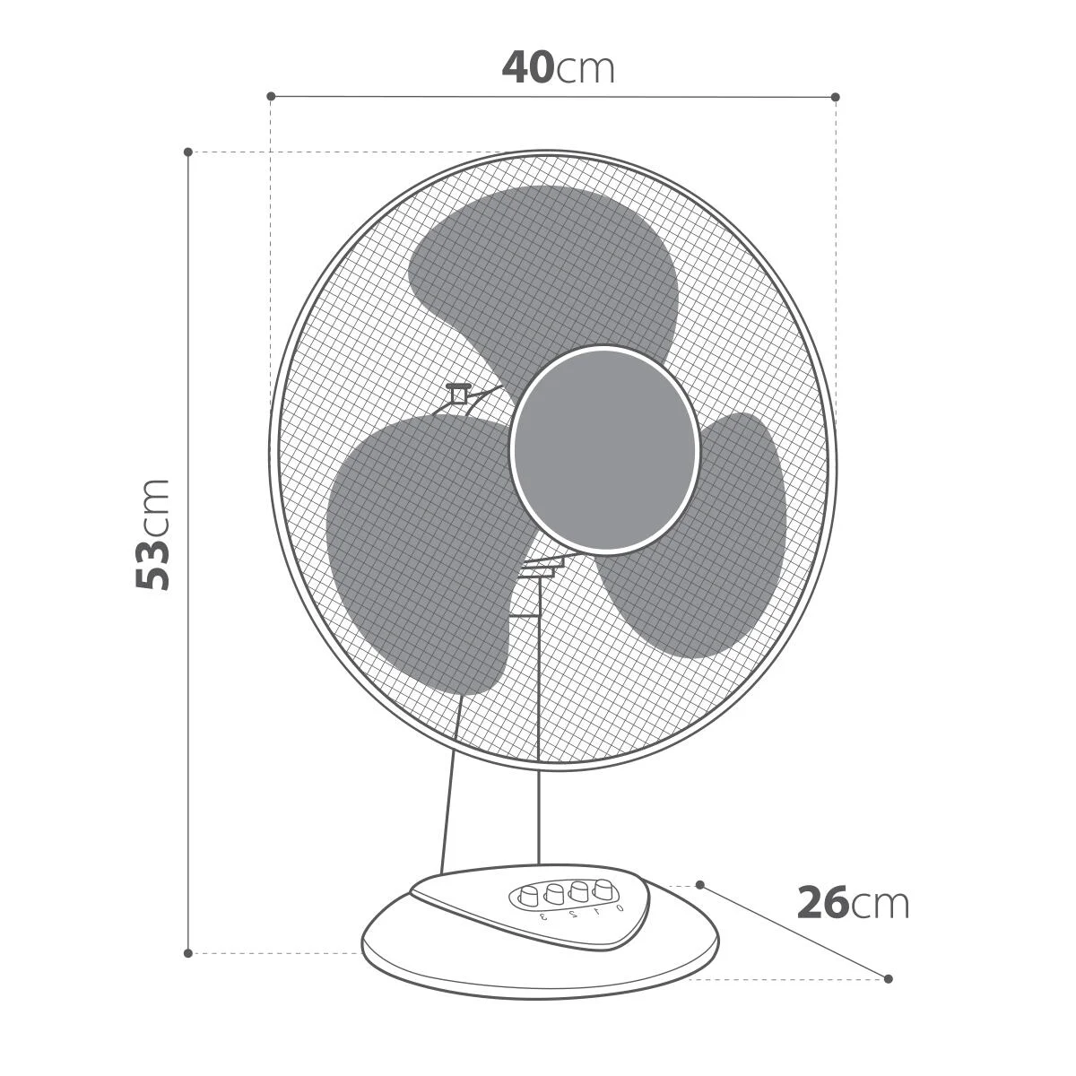 Ventilatore da tavolo Bianco 40 W ø 40 cm 2