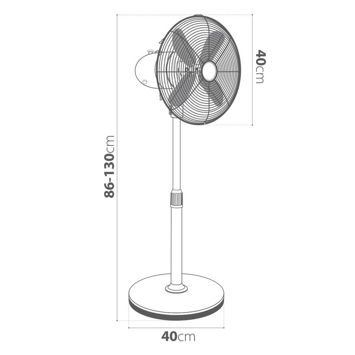 Ventilatore a piantana cromo 50 W ø 40 cm metallo 2