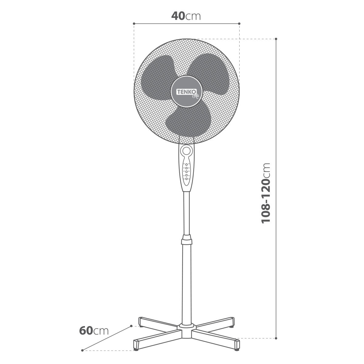 Ventilatore a piantana Bianco 40 W ø 40 cm + telecomando 2