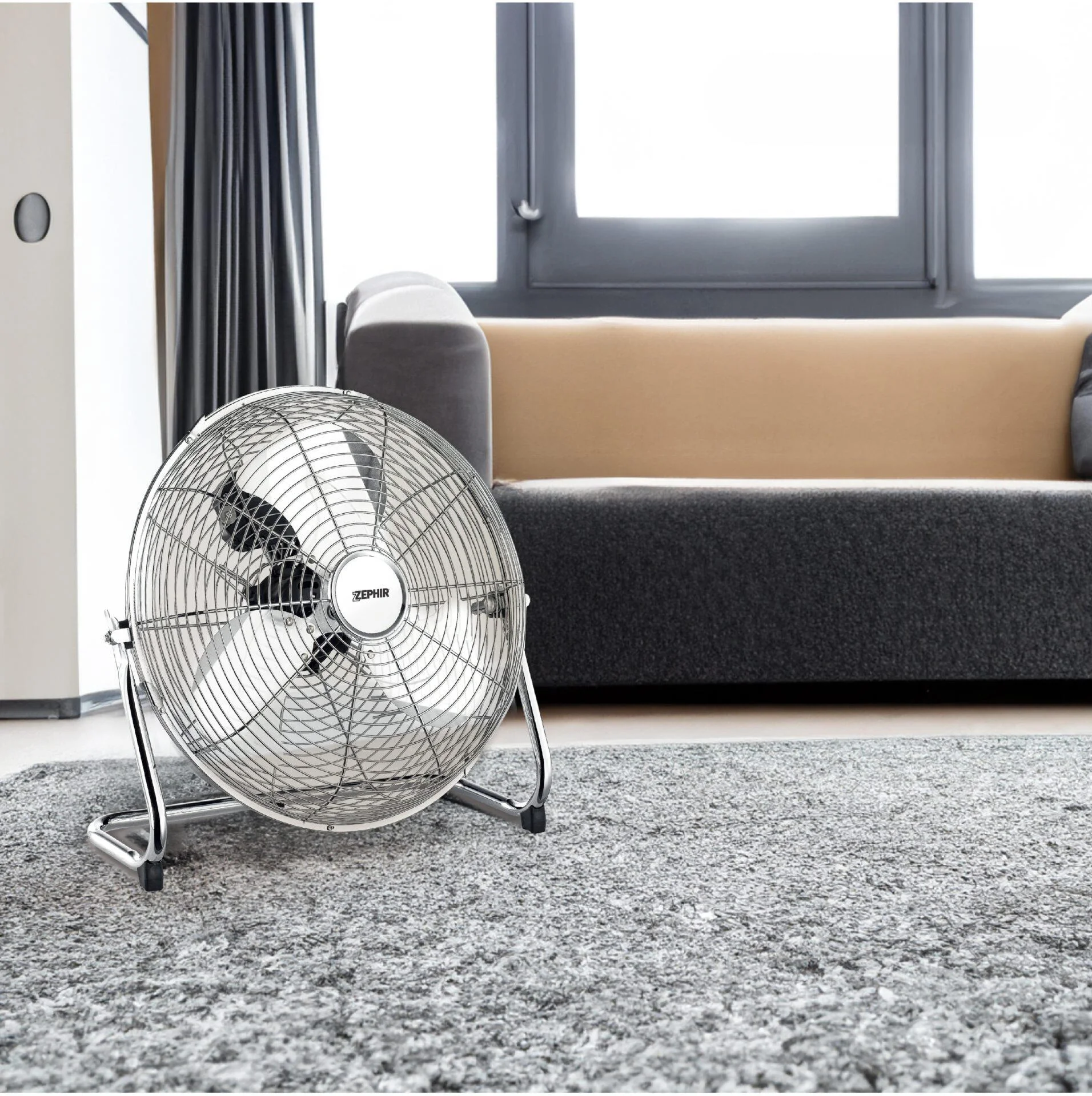 Ventilatore da pavimento ZEPHIR Cromato 120 W ø 45 cm 2