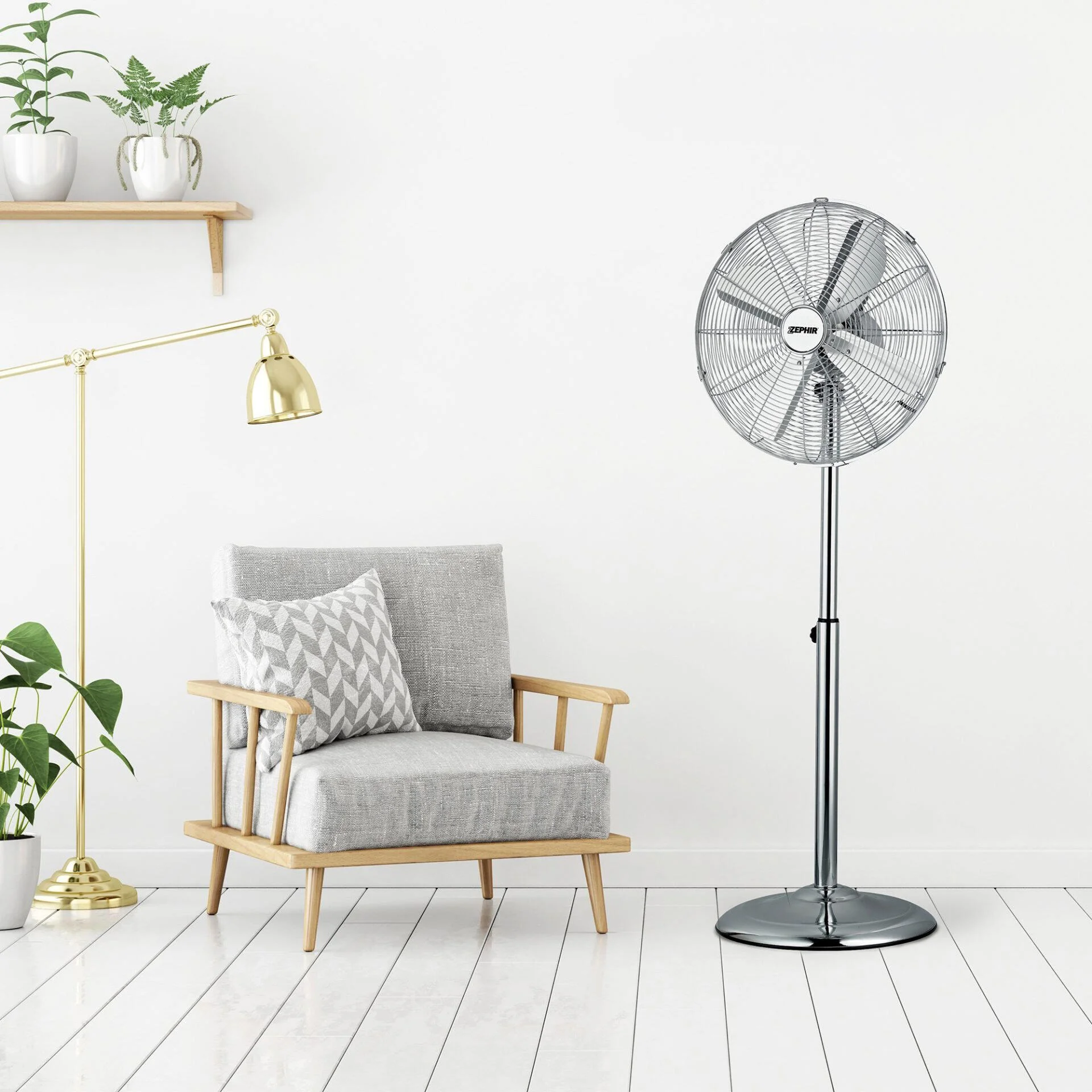 Ventilatore a piantana ZEPHIR Cromato 50 W ø 40 cm 2