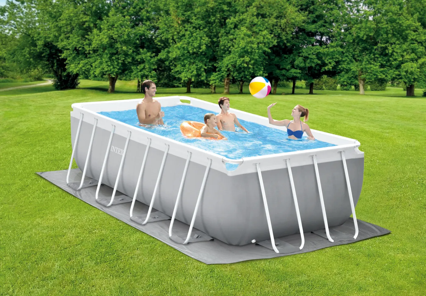 Piscina fuori terra tubolare INTEX Prisma grigio L int 3.76 x 1.78 m