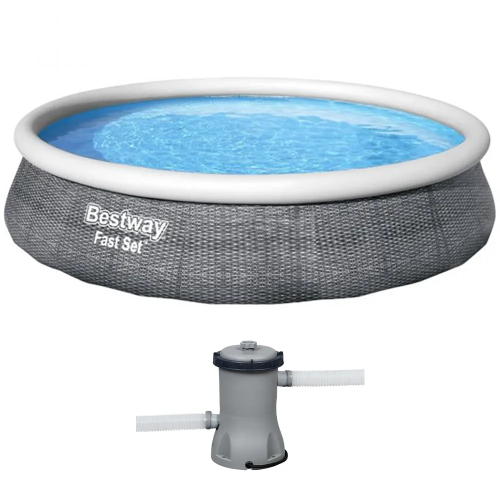 Bestway Fast Set 57376 - Ø396x84 cm - Piscina gonfiabile + Pompa filtro 29 W