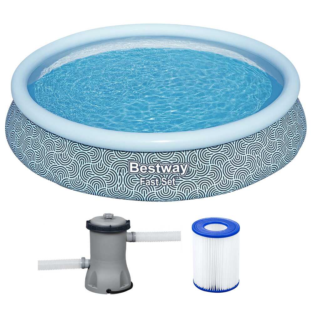 Bestway Fast Set 57313 - Ø457x84 cm - Piscina gonfiabile + Pompa filtro 29 W