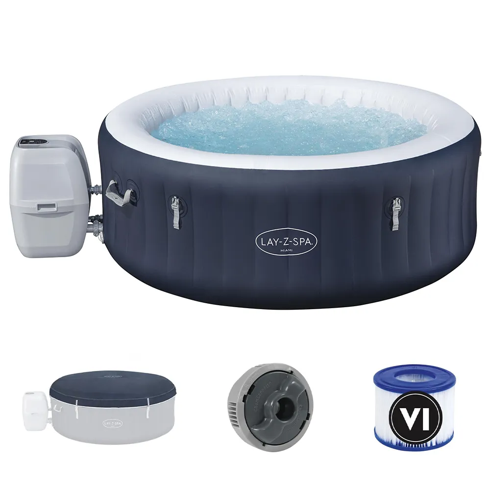 Bestway Lay-Z-Spa Miami AirJet 6001C blu - Ø180x66 cm - Piscina idromassaggio spa per 3-4 Persone