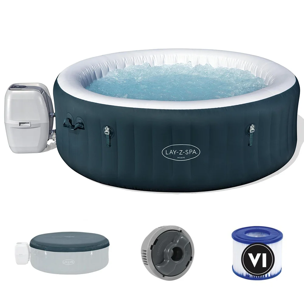 Bestway Lay-Z-Spa Miami AirJet 6001D verde - Ø196x66 cm - Piscina idromassaggio spa per 5-6 Persone