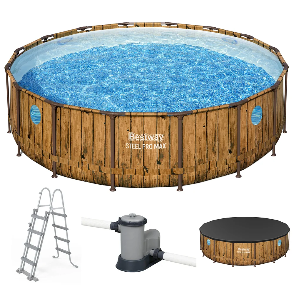 Bestway Steel Pro Max Splashview 56725 - Ø488x122 cm - Piscina rotonda per 9-10 Persone